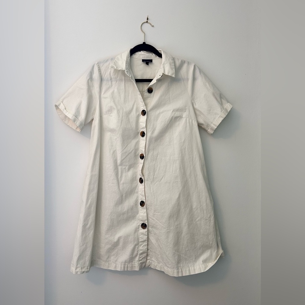 Who What Wear White Button-Down Dress
